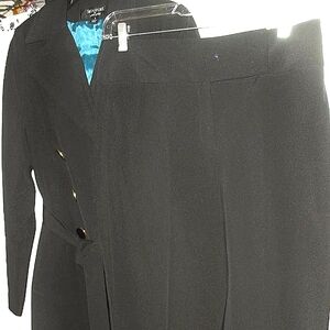 Larry Levine sophisticated overcoat matching pants sz 4 Black